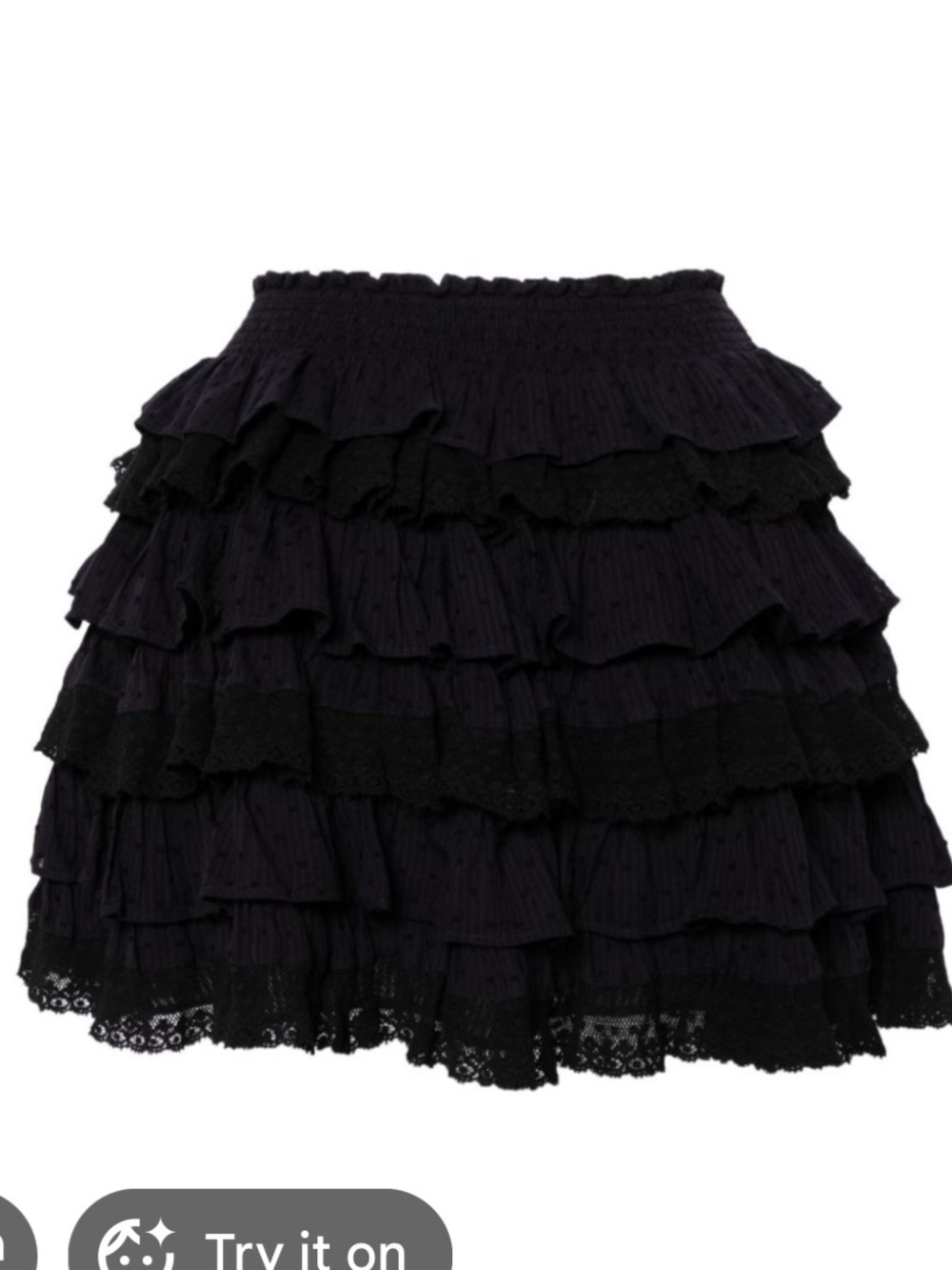 Loveshackfancy midnight voyage citron ruffle lace mini skirt